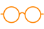 Pomarańczowa ikona okularów, które można założyć na nos, by lepiej widzieć wykonane projekty.
